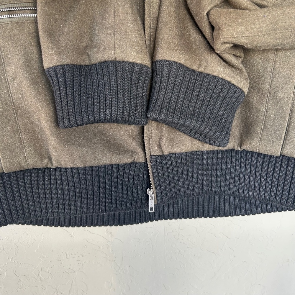 Hugo Men's Green Bomber Jacket Cashmere Wool Zip up Size XL - Picture 10 of 11